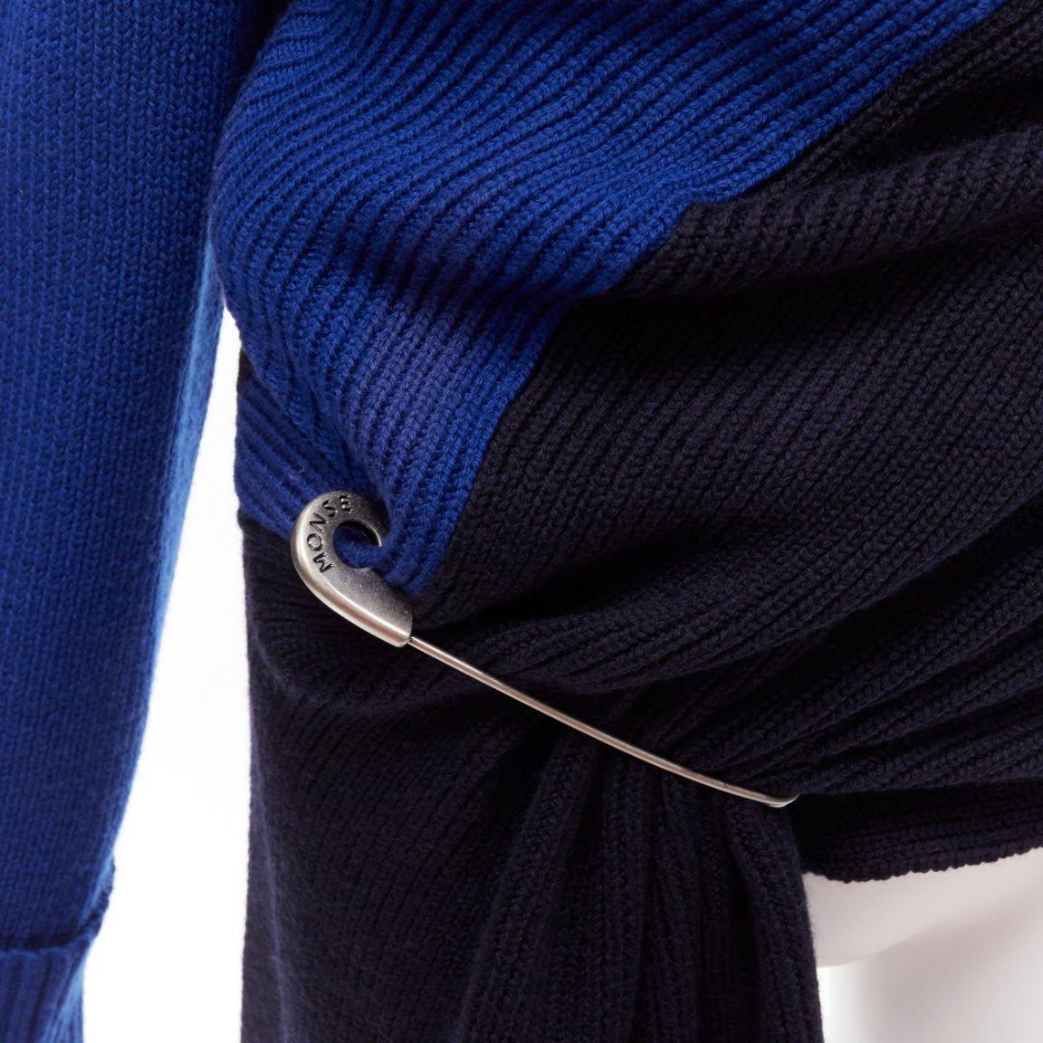 MONSE Runway merino wool blue navy colorblock XL pin cape sleeve sweater XS
Reference: AAWC/A00647
Brand: Monse
Collection: 2019 - Runway
Material: Merino Wool
Color: Blue
Pattern: Solid
Extra Details: Logo signed antique silver-tone decorative XL