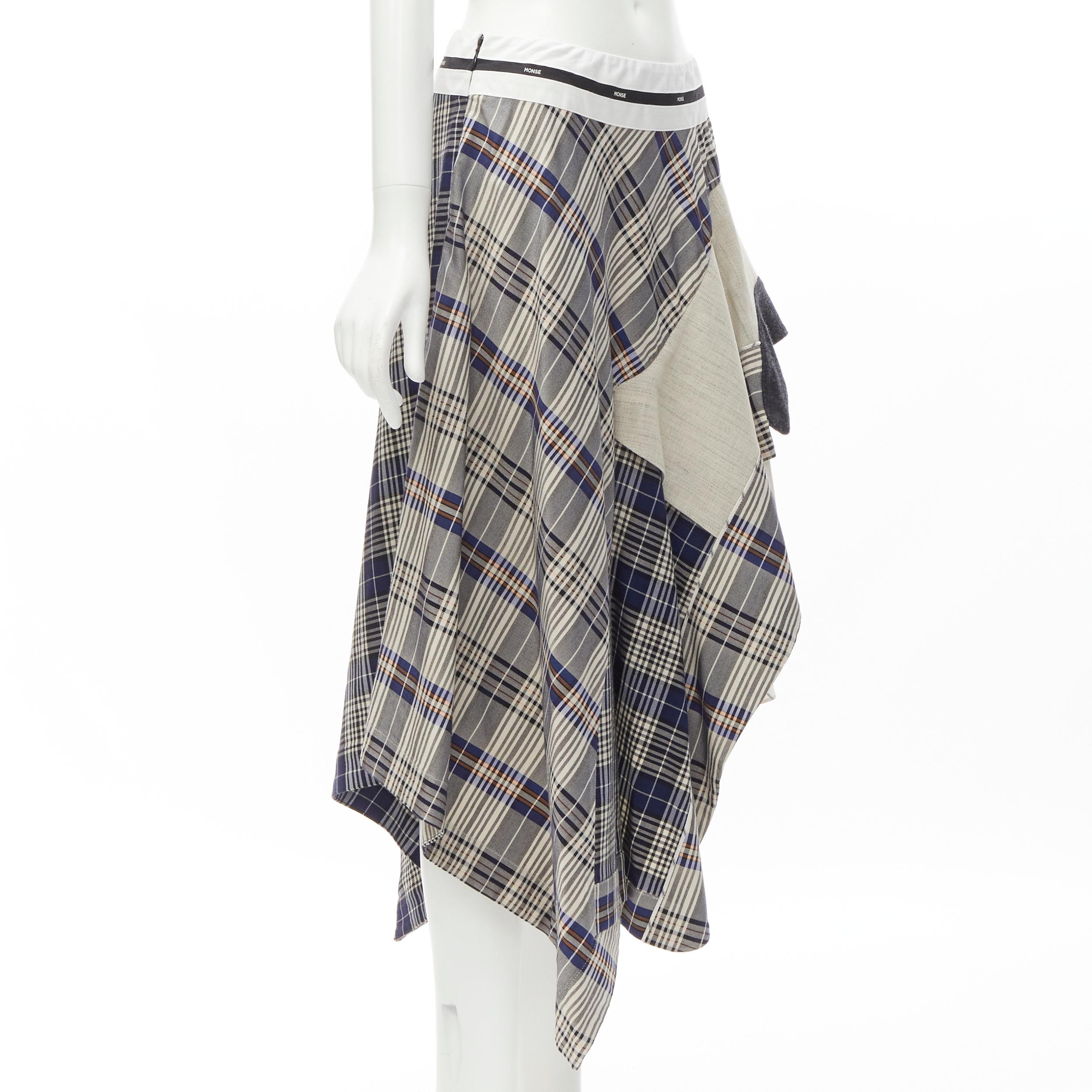 mixed plaid skirt