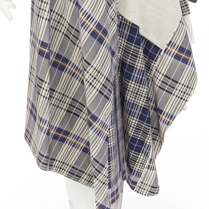 MONSE Runway mixed plaid patchwork asymmetric skirt US2 S 3