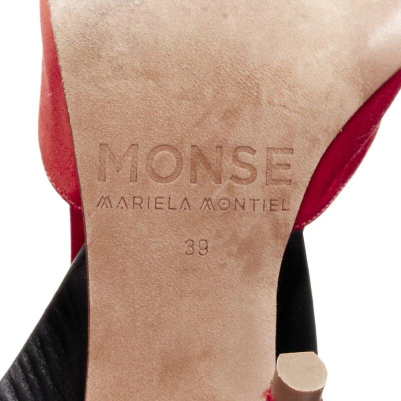 MONSE Runway rouge satin noir punk escarpin à bride cheville EU39 en vente 5