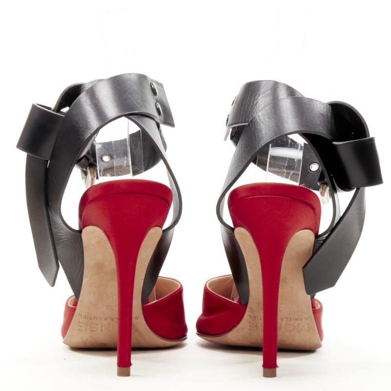 MONSE Runway rouge satin noir punk escarpin à bride cheville EU39 Pour femmes en vente