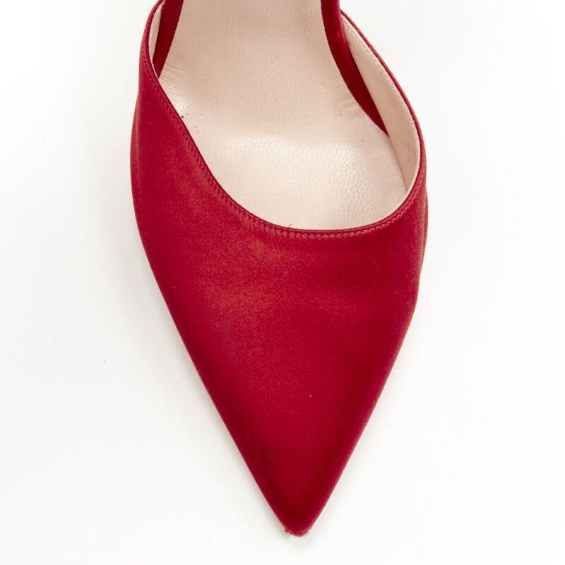 MONSE Runway rouge satin noir punk escarpin à bride cheville EU39 en vente 1