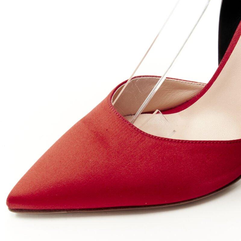 MONSE Runway rouge satin noir punk escarpin à bride cheville EU39 en vente 2