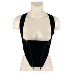 MONSE Size S Black Polyamide Criss-Cross Strap Corset Top