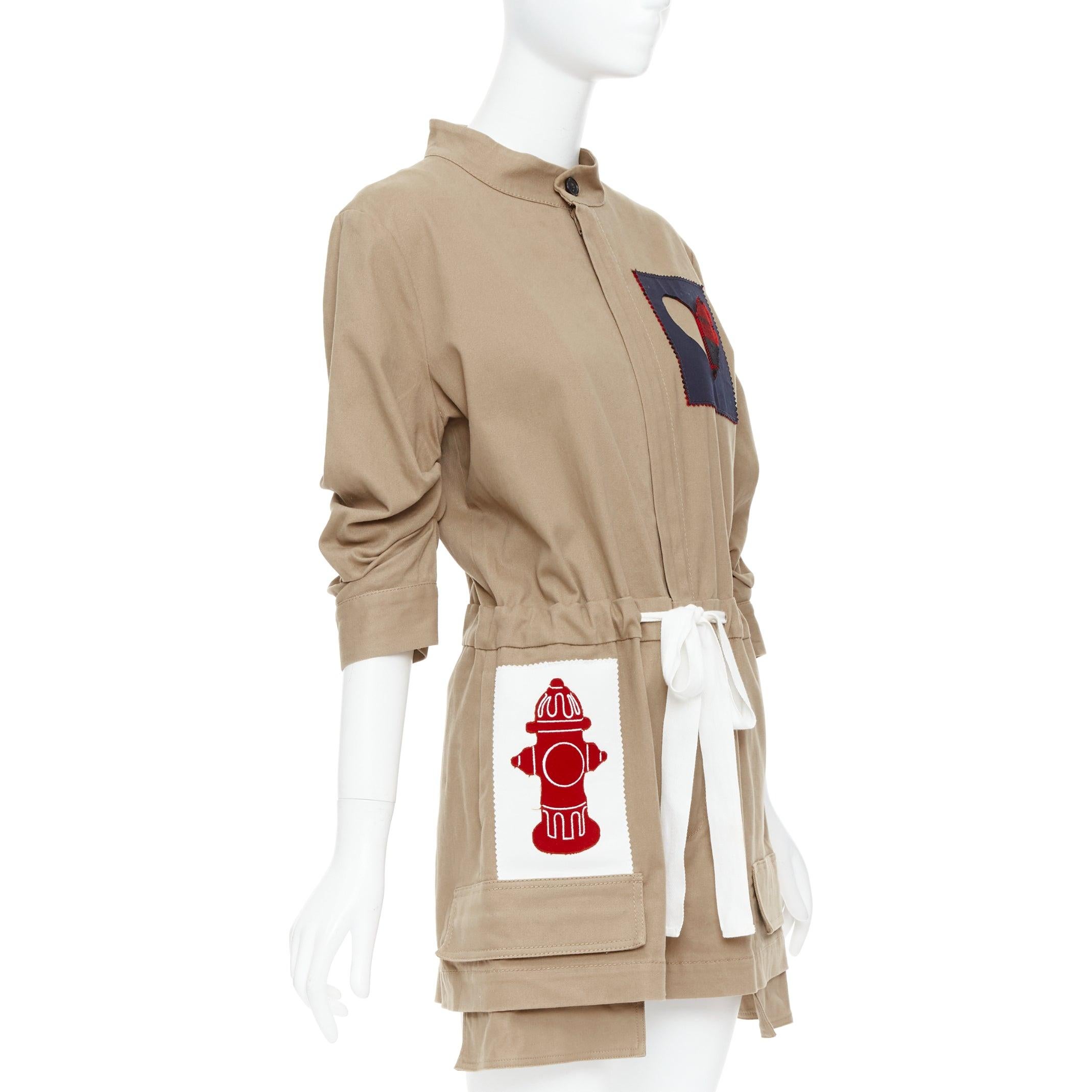MONSE pelele patchwork hidrante corazón mezcla de algodón tostado US2 S Beige en venta