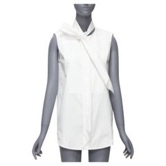 MONSE weißes Baumwollmischung Krawattenkragen Minimal Classic Tunika Oberteil US0 XS