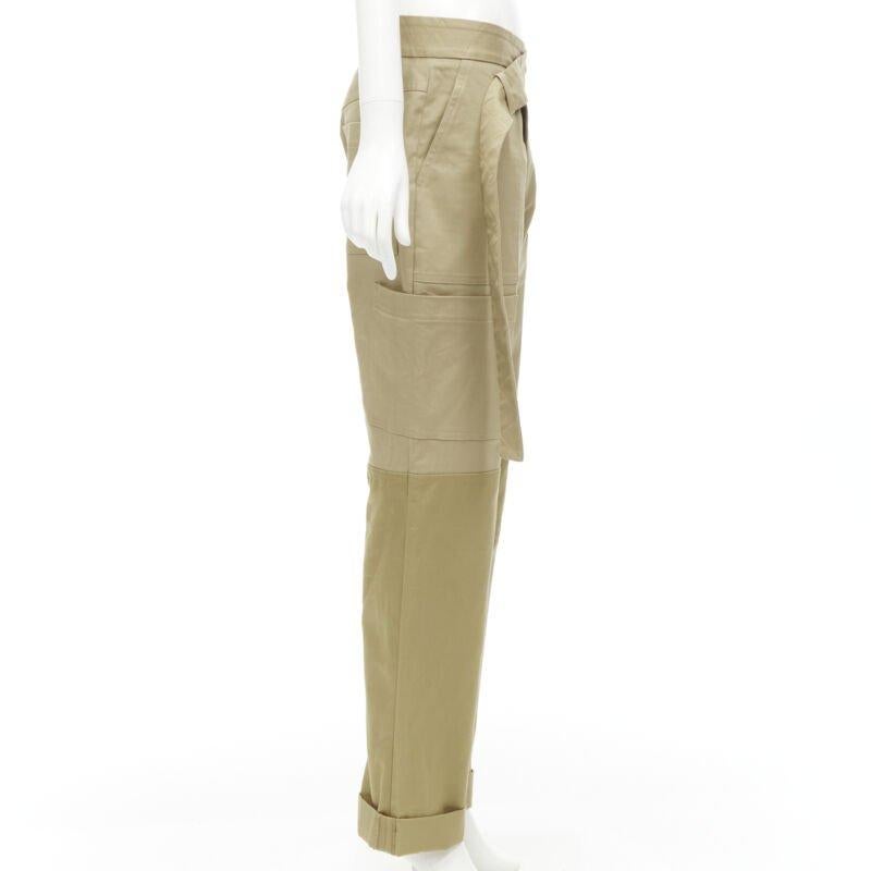 MONSE laine mélangée déconstruit bande de taille patchwork charpentier cargo jeans US6 M Excellent état - En vente à Hong Kong, NT