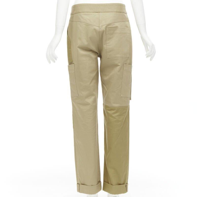 MONSE laine mélangée déconstruit bande de taille patchwork charpentier cargo jeans US6 M Pour femmes en vente
