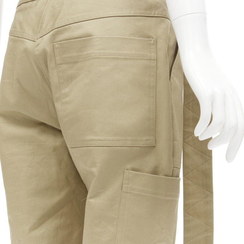 MONSE laine mélangée déconstruit bande de taille patchwork charpentier cargo jeans US6 M en vente 2