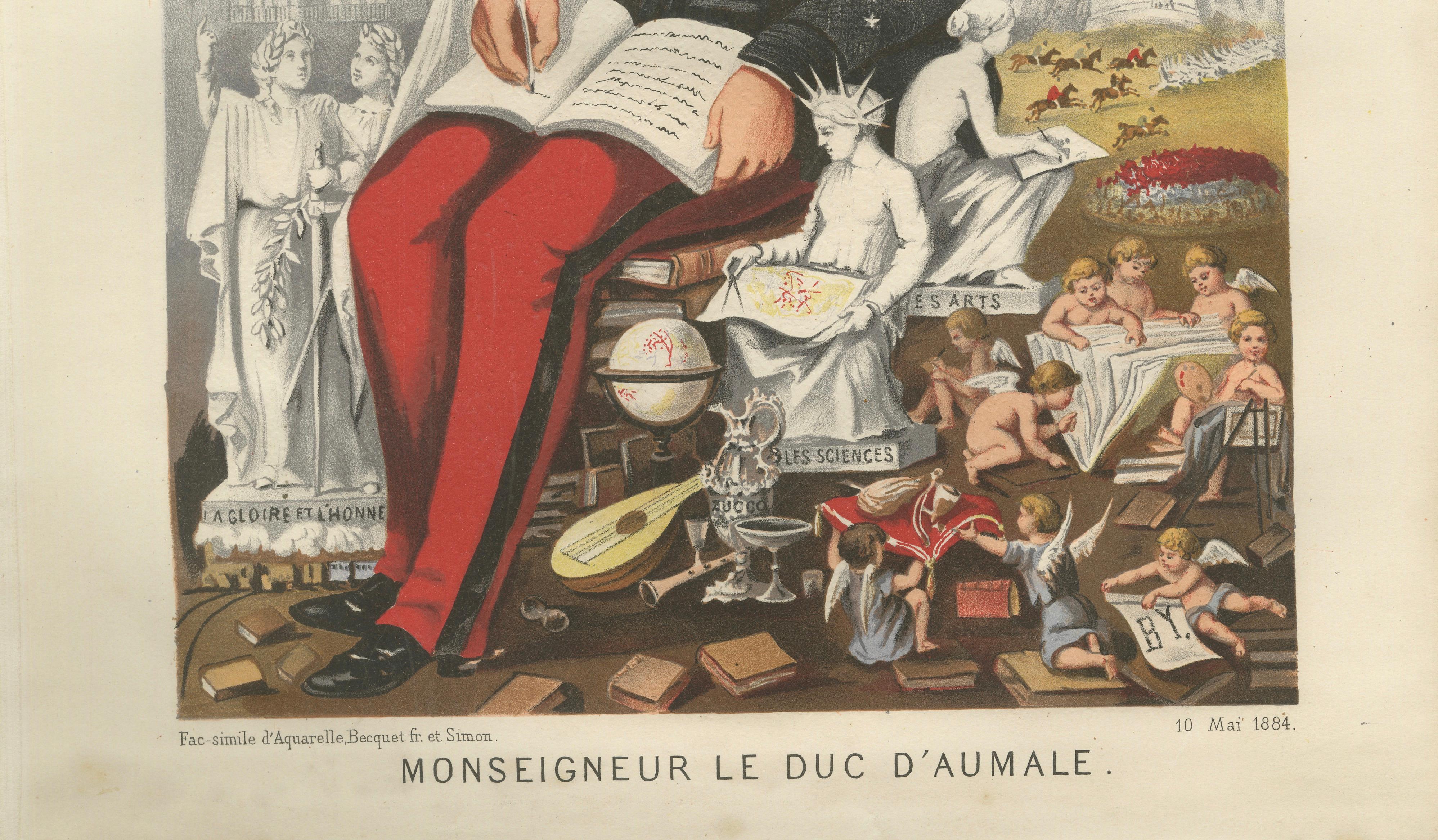 Monseigneur le Duc d’Aumale, French Chromolithograph Caricature, 1884