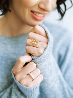Monseo Diamond Rose Gold Cocktail Ring