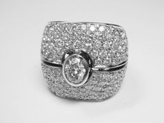 Monseo IGE Certified 0.90 Carat Oval Diamond Cocktail Ring