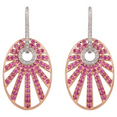 Monseo Rose and White Gold Rubies and Diamonds Cosmopolitan Earrings