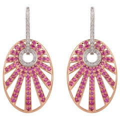 Monseo Rose and White Gold Rubies and Diamonds Cosmopolitan Earrings