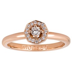 Monseo Rose Gold Diamonds Solitaire Engagement Ring