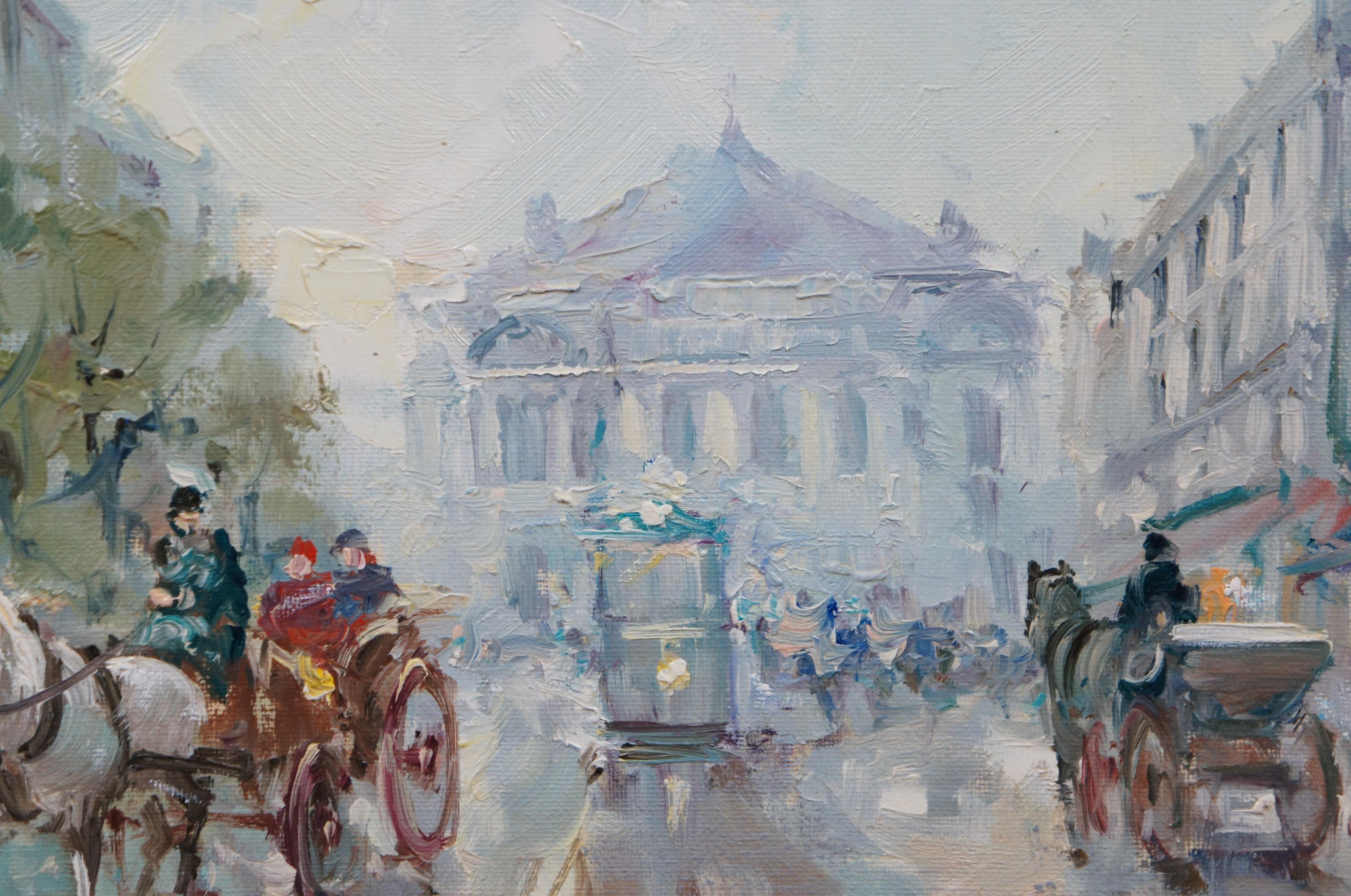 Monserrat Torrens Paris France Cityscape Street Scene Carriage Oil Painting 39