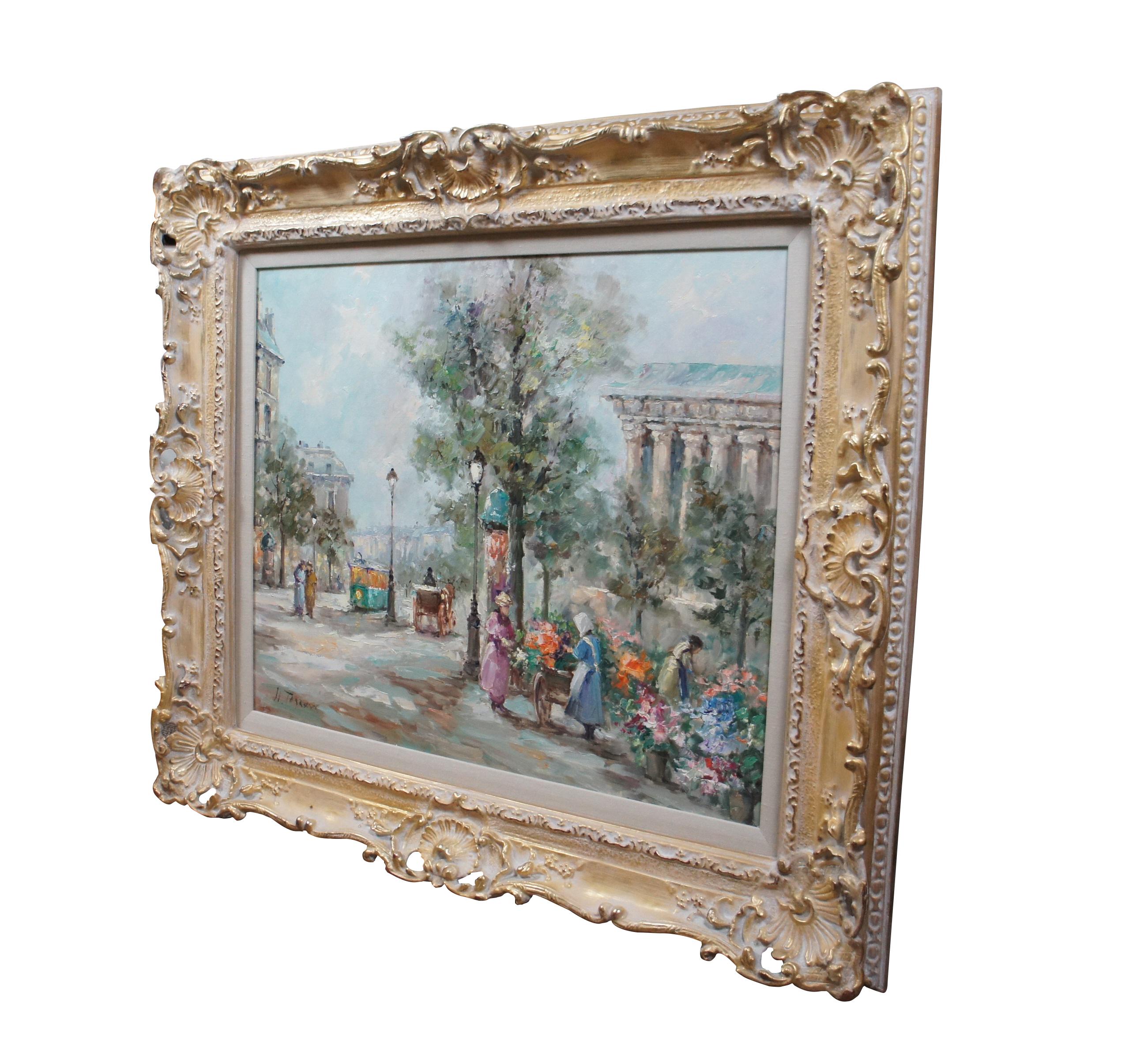 Expressionist Monserrat Torrens Paris France Street Car Cityscape Scene Oil Painting 40