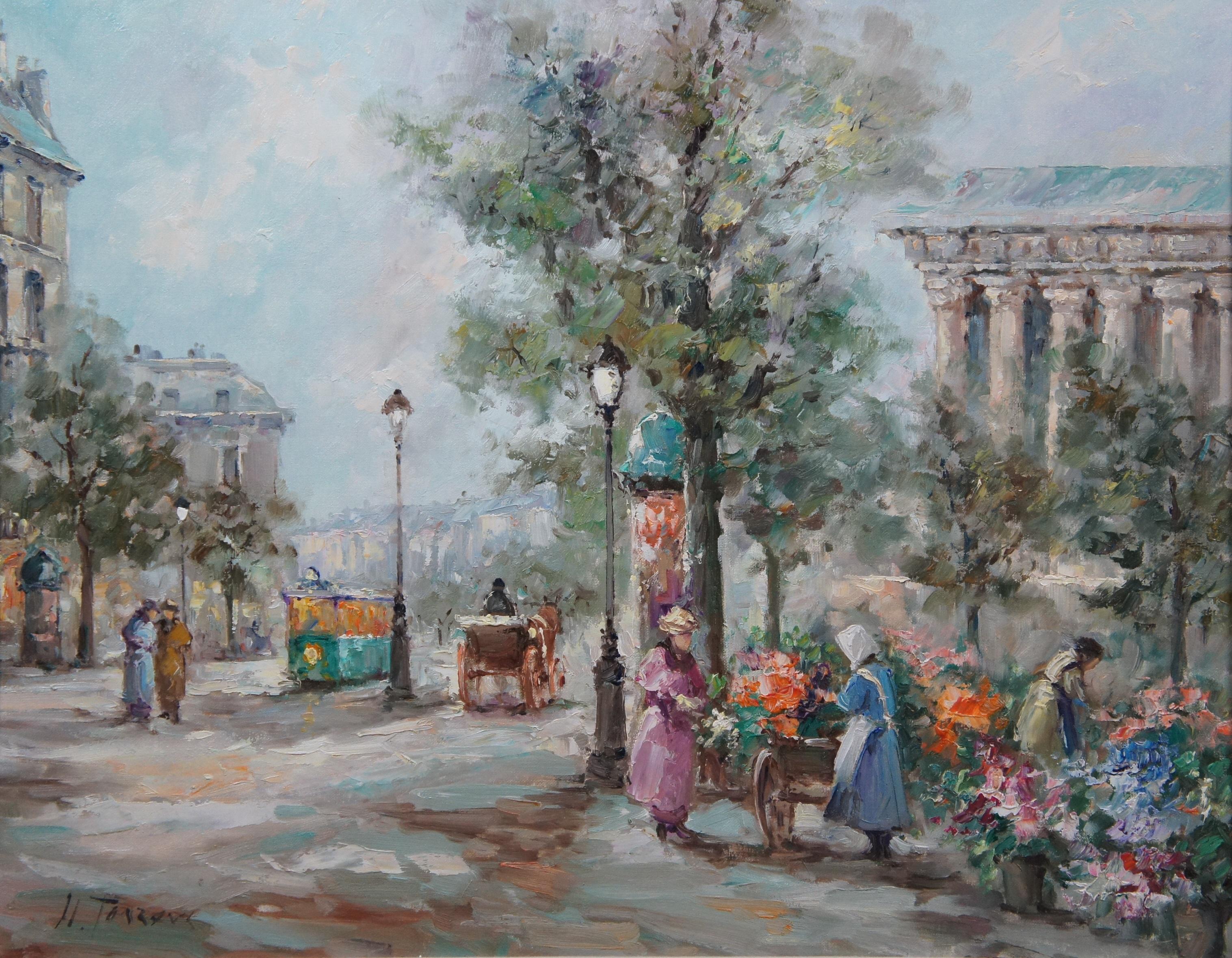 Monserrat Torrens Paris France Street Car Cityscape Scene Oil Painting 40