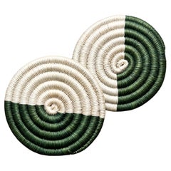 Monserrate Hand-Woven Coasters in Sage Green, set of 2