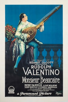Cartel de cine de «Monsieur Beaucaire» (1924), EE. UU., formato de una hoja, estilo A