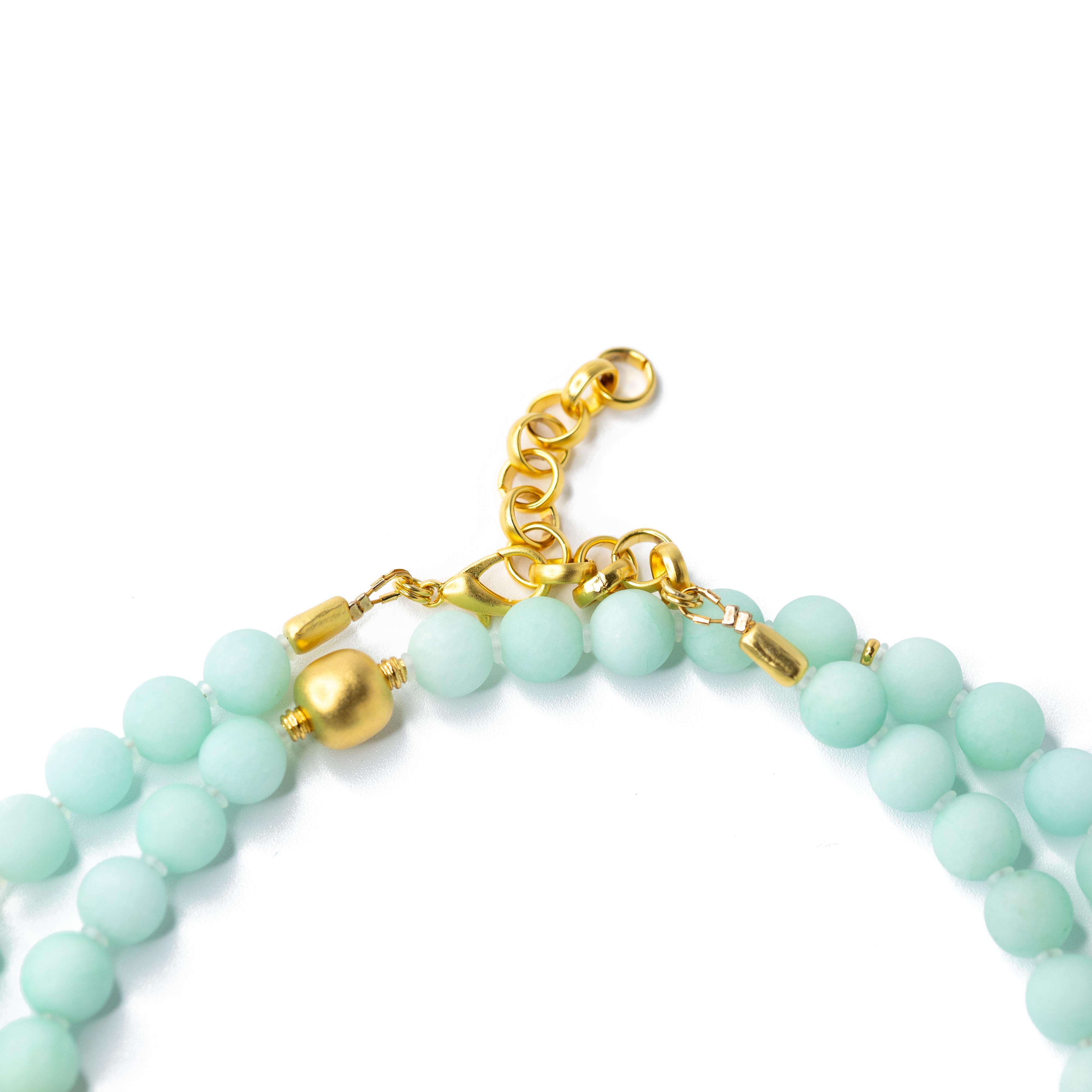 Bead Monsieur Mint Chalcedony Necklace by Bombyx House For Sale