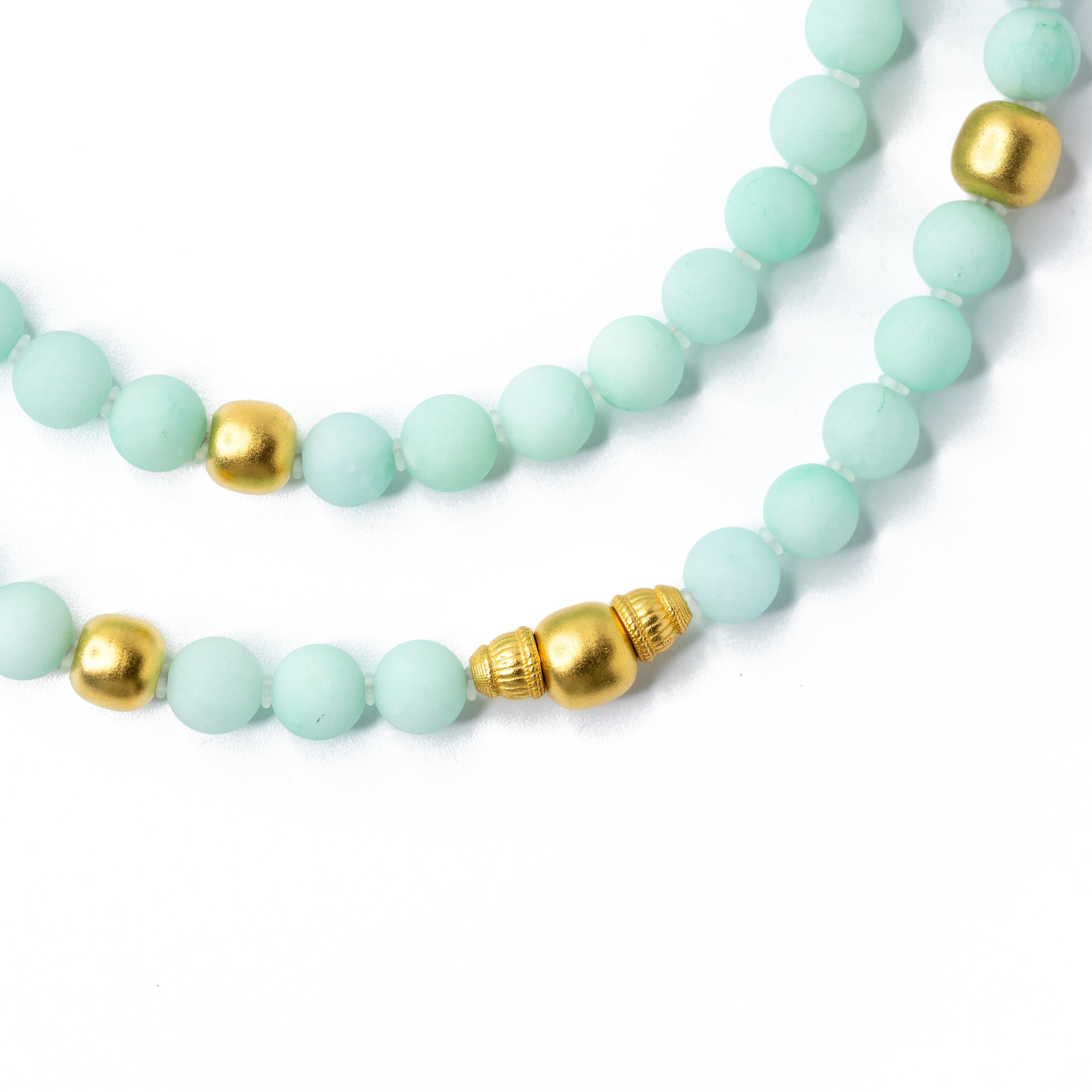 Monsieur Mint Chalcedony Necklace by Bombyx House In New Condition For Sale In Westport, CT