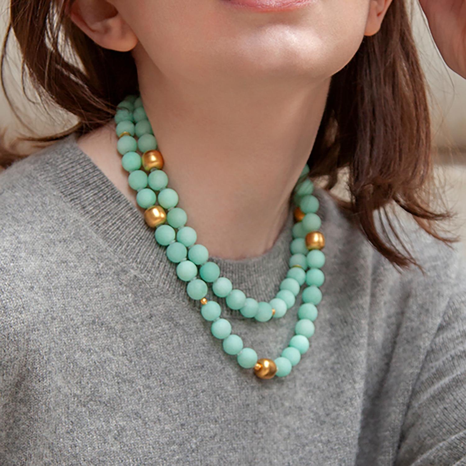 Monsieur Mint Chalcedony Necklace by Bombyx House For Sale 1