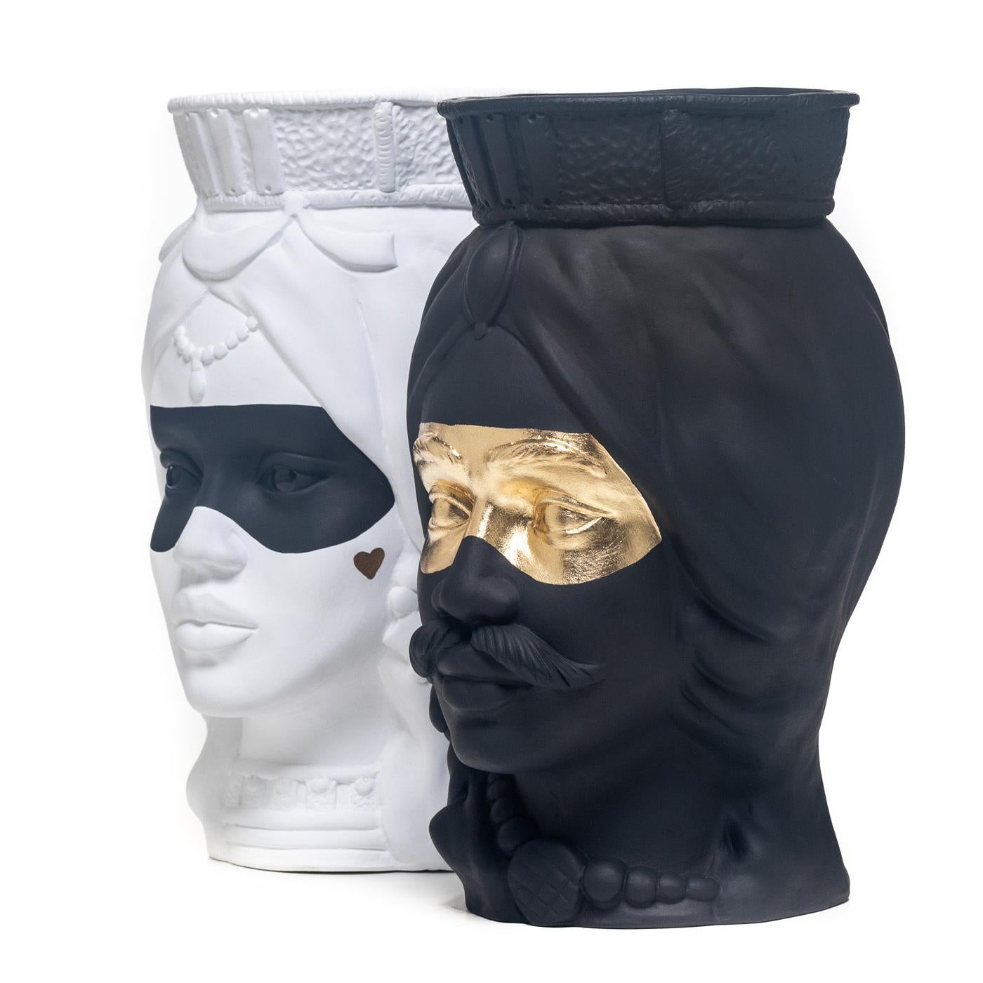 Jarrón con cabeza Monsieur Nox Cerámico en venta