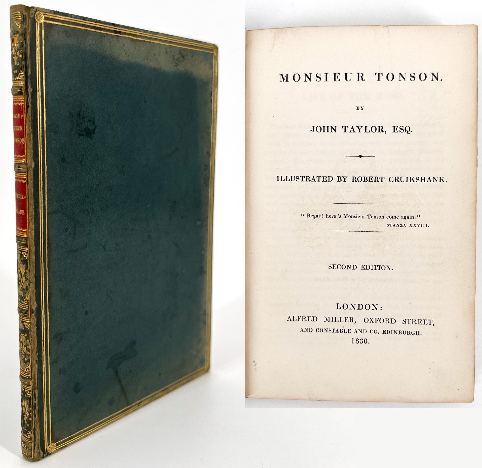 Beautiful illustrated Edition of this humorous short story in verse with Cruikshank's illustrations including frontispiece. This second edition was issued the same year as the first, with the imprint Alfred Miller rather than Marsh and Miller. Cohn