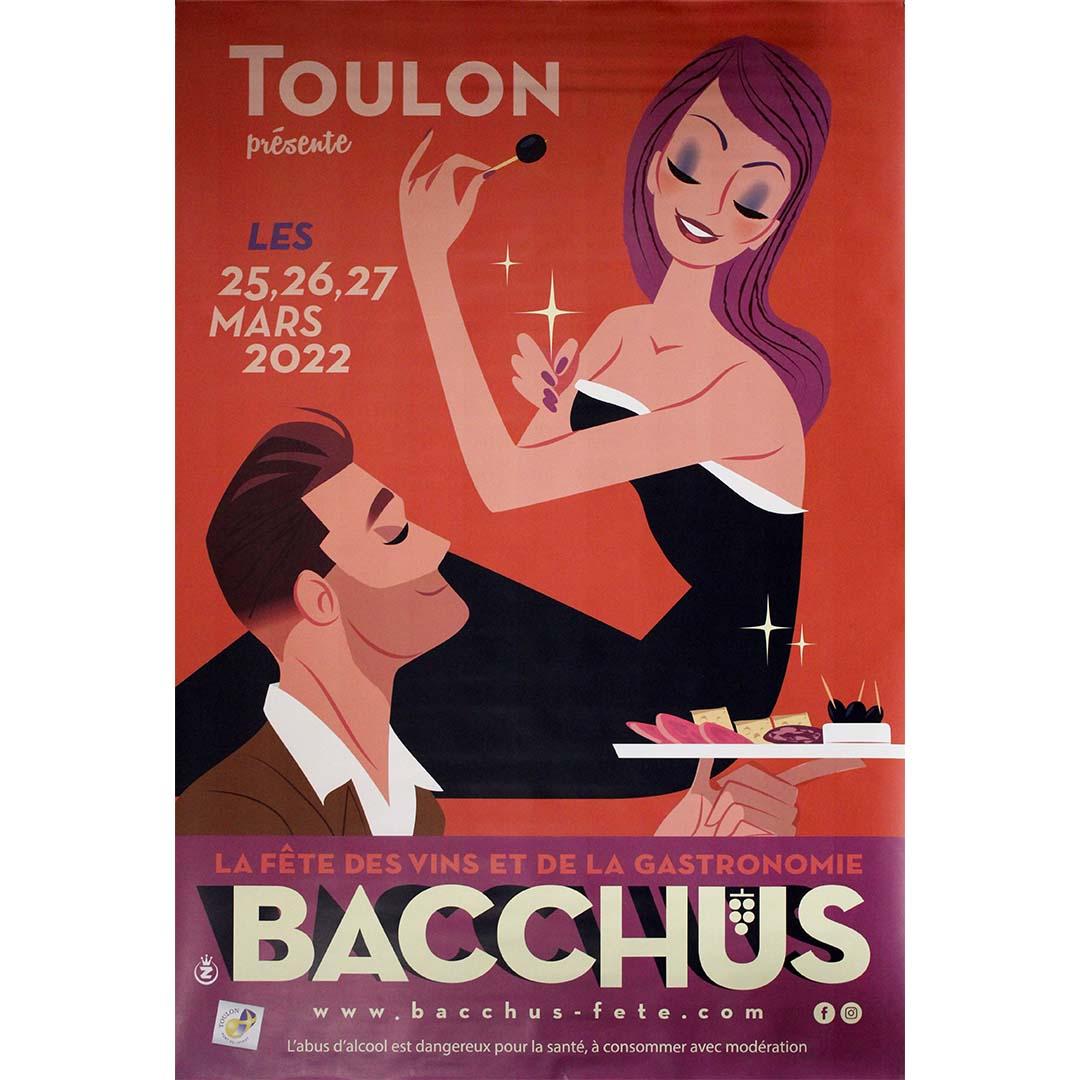 2022 original poster announces the Bacchus festival in Toulon - Print by Monsieur Z