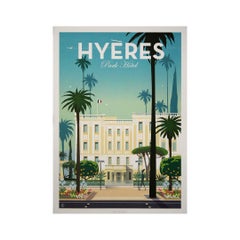 Circa 2010 original poster by French illustrator Monsieur Z - Hyères Park Hotel