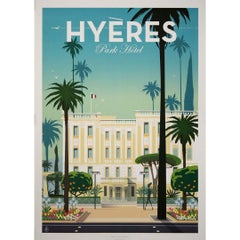 Circa 2010 original poster by French illustrator Monsieur Z - Hyères Park Hotel