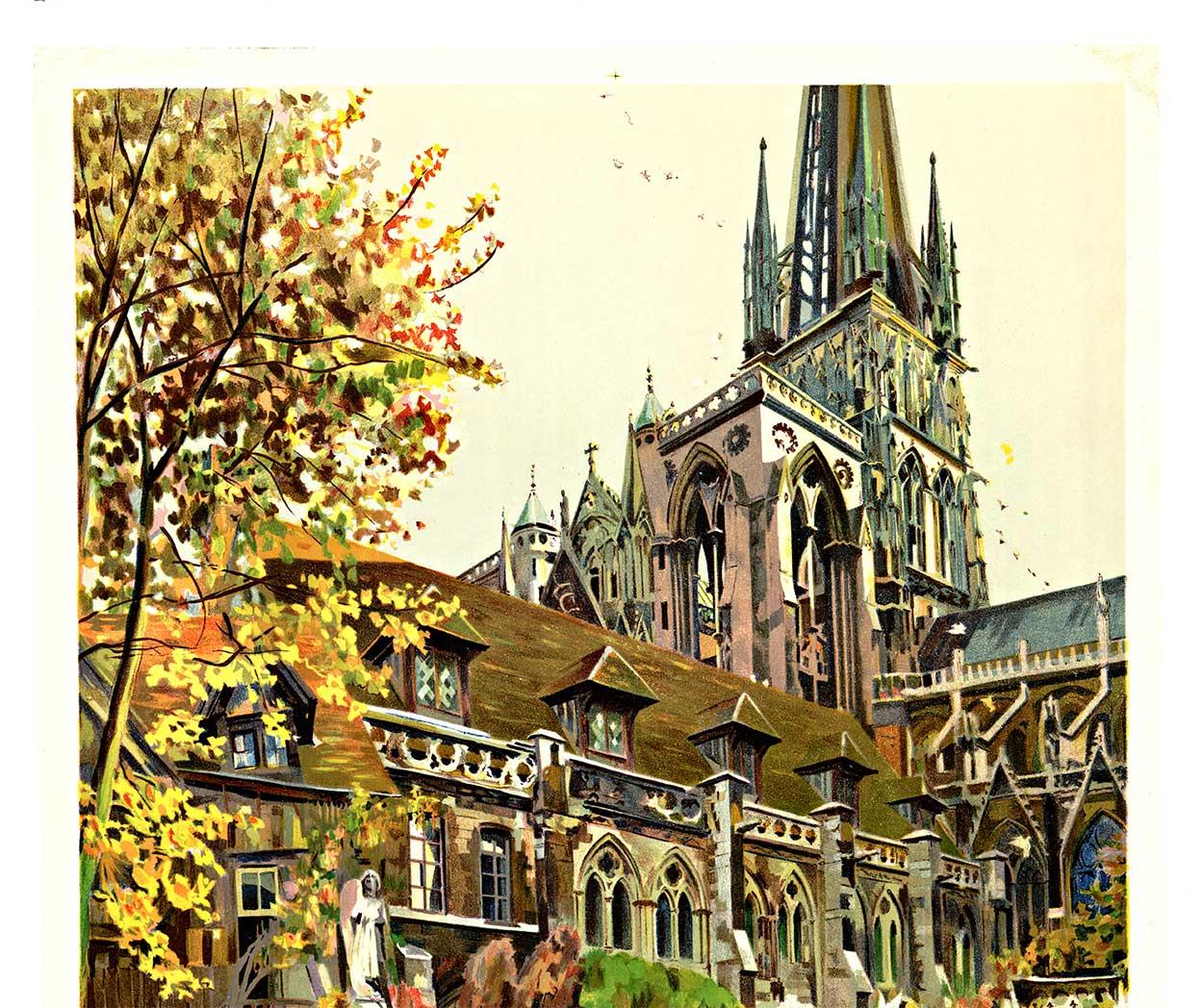 Rouen (Francia) prezzo del viaggio vintage  La Cour d'Albane - Print di Monsnergue