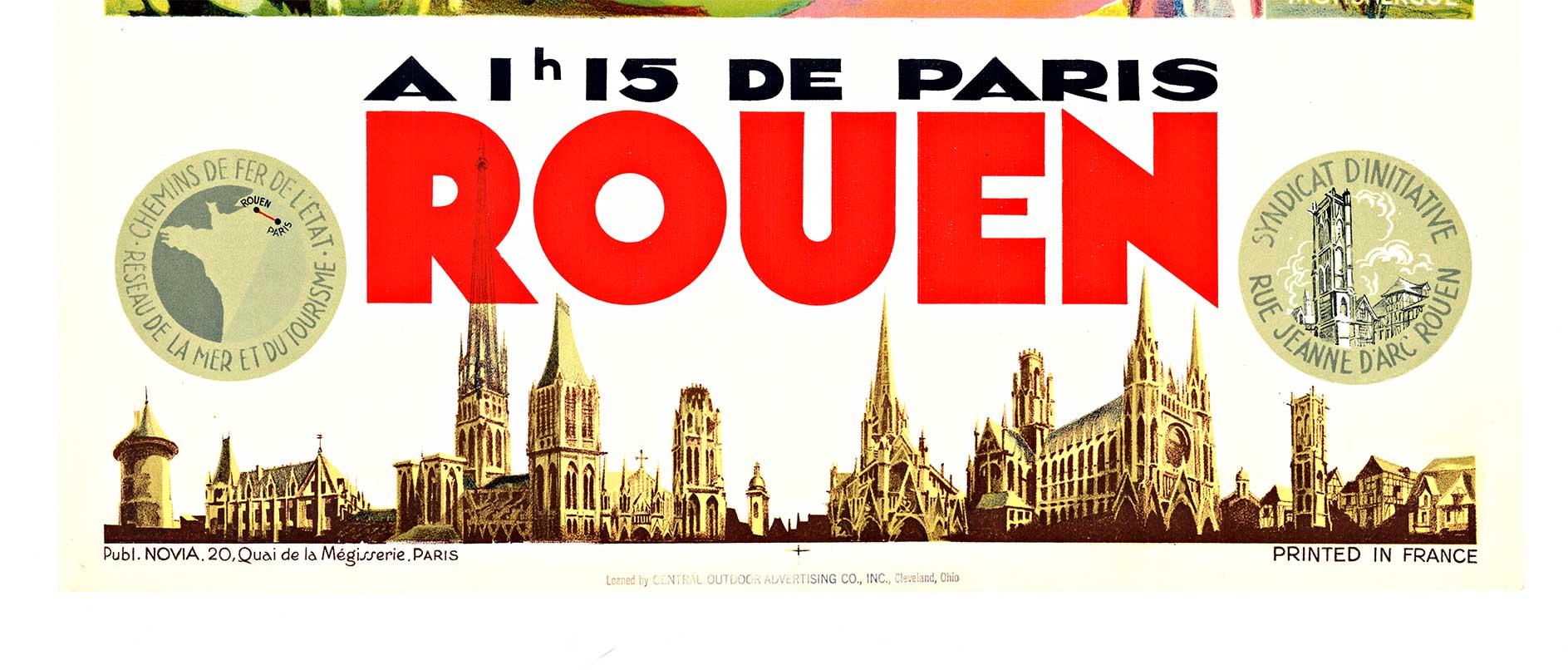 Rouen (Francia) prezzo del viaggio vintage  La Cour d'Albane - Landscape Print Beige di Monsnergue