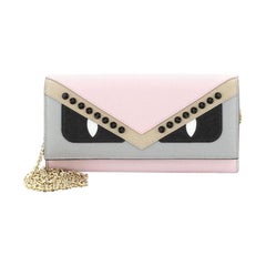 Monster Continental Wallet on Chain Studded Leather
