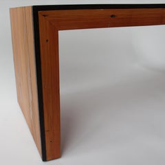 Monster Island Coffee Table Bench in Reclaimed Fir, Edged in Wengue - in stock