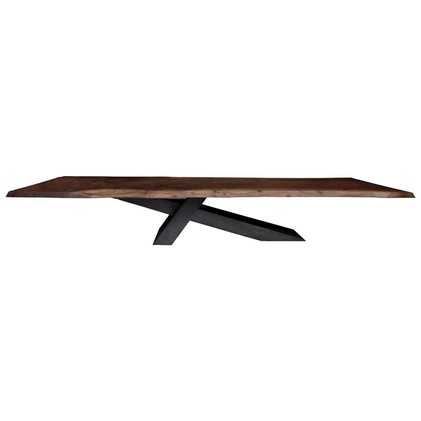 In Stock -16 Foot Single Slab Claro Walnut Cantilever Base Table For ...