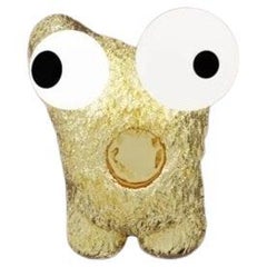 Monster Squinty with Hand-blown Glass Eyes and Textured Brass