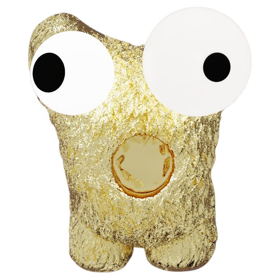 Monster Squinty with Hand-blown Glass Eyes and Textured Brass