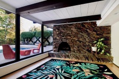 "Monstera - Black + Green" /  8' x 10' / Hand-Knotted Wool Rug