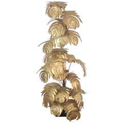 Monstera Stehlampe von Maison Jansen, Frankreich, 1980er Jahre, Messingpalme