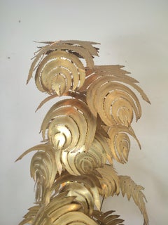 Monstera Stehlampe von Maison Jansen, Frankreich, 1980er Jahre, Messingpalme