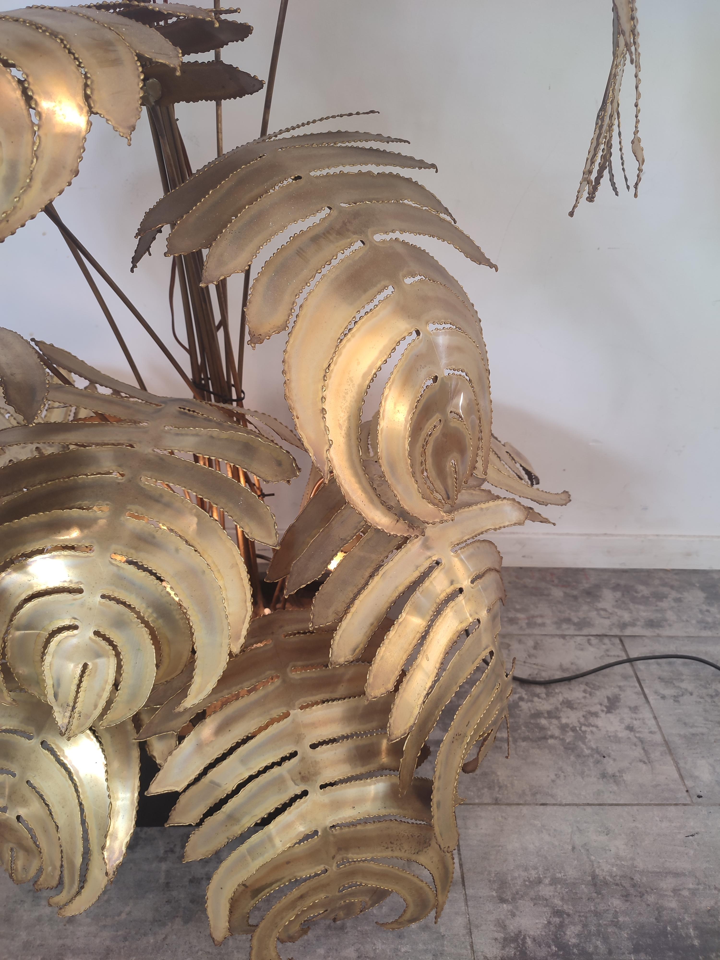 Monstera Floorlamp by Maison Jansen, France, 1980s In Good Condition For Sale In Waasmunster, BE
