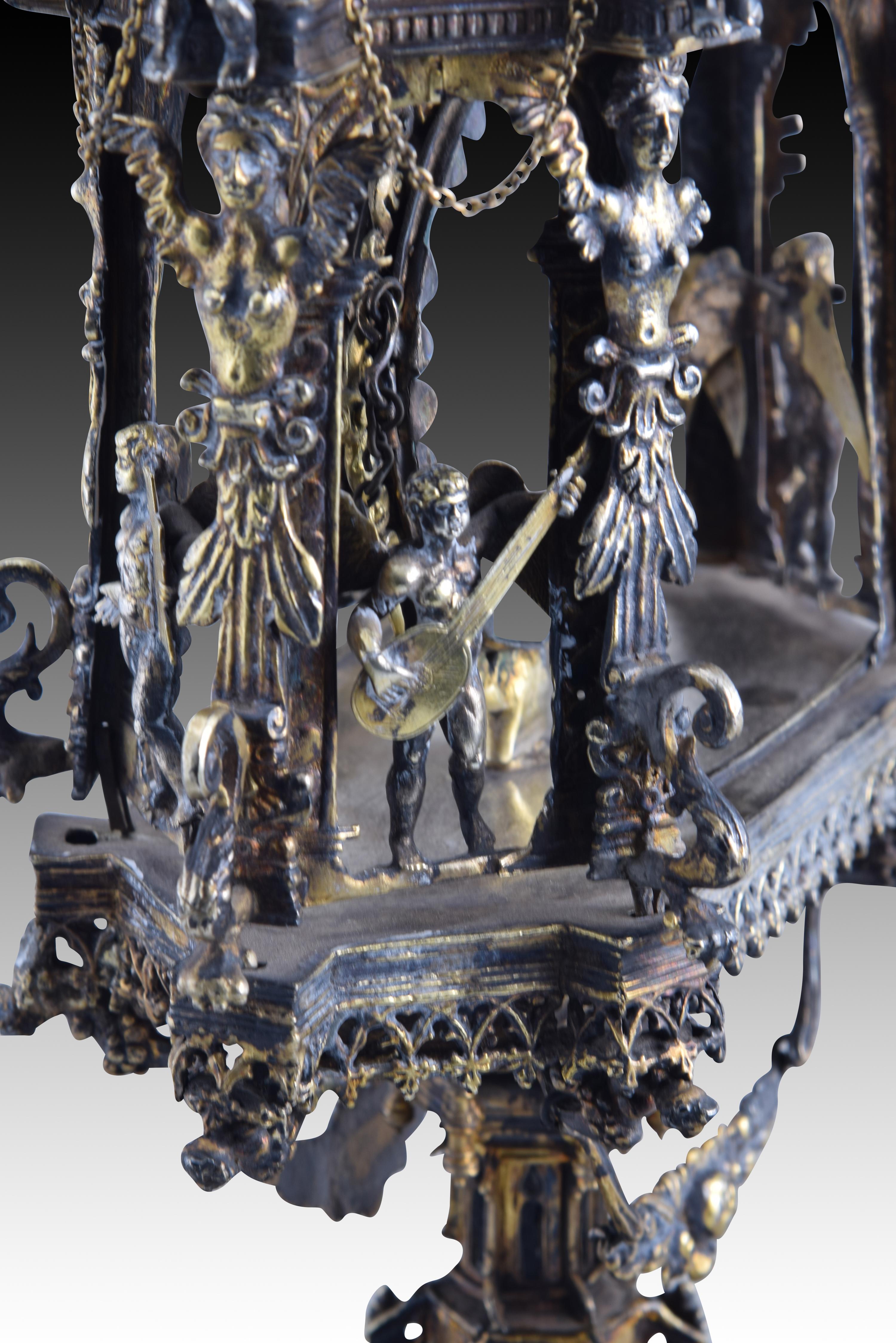 Ostensoir (type temple). Argent. Espagne, 16e siècle avec restaurations. en vente 14
