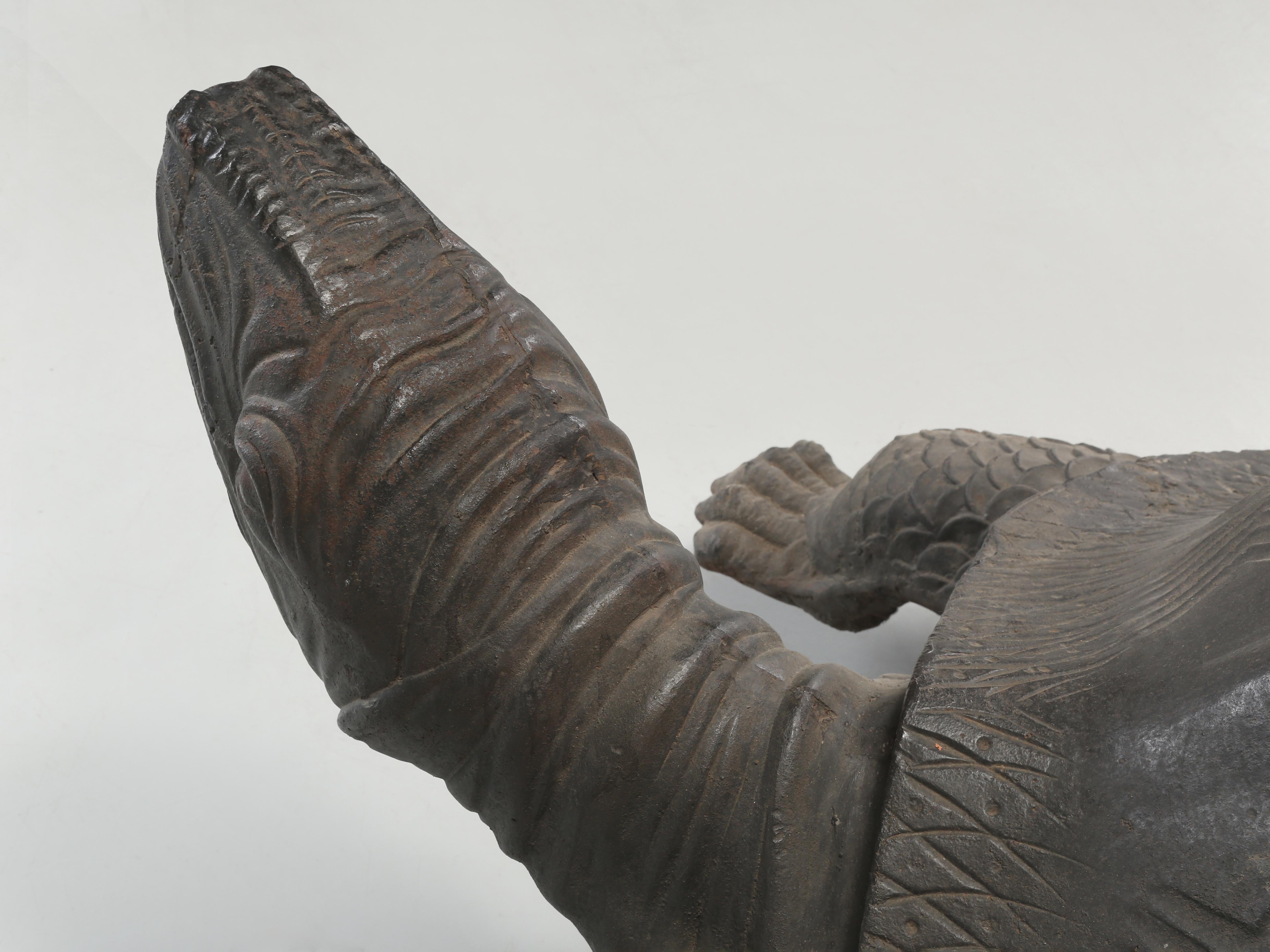 Monstrous Size 6' Long 800 Pound Cast Iron Tortoise Sculpture or Garden Fountain For Sale 4