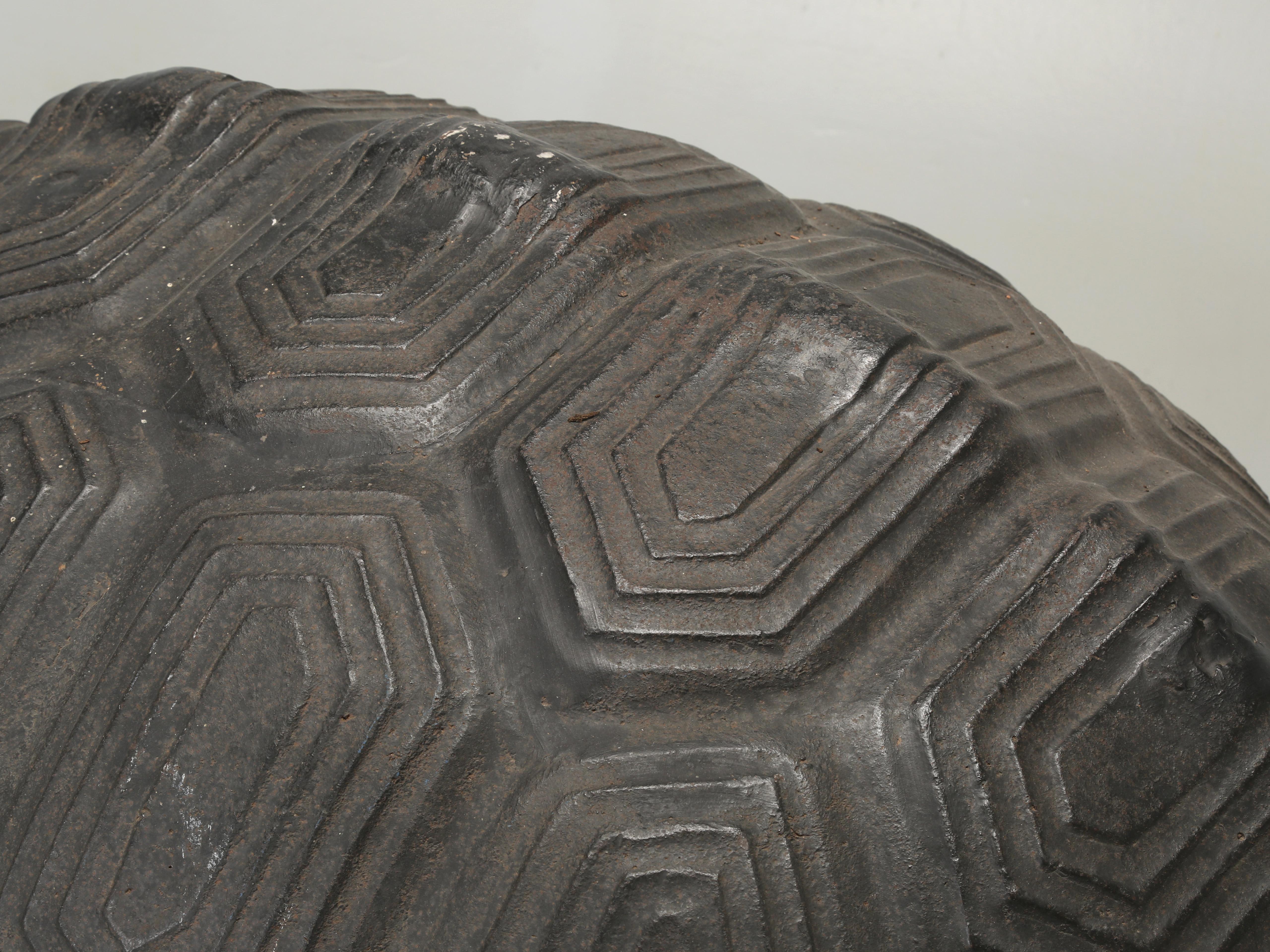 Monstrous Size 6' Long 800 Pound Cast Iron Tortoise Sculpture or Garden Fountain For Sale 9