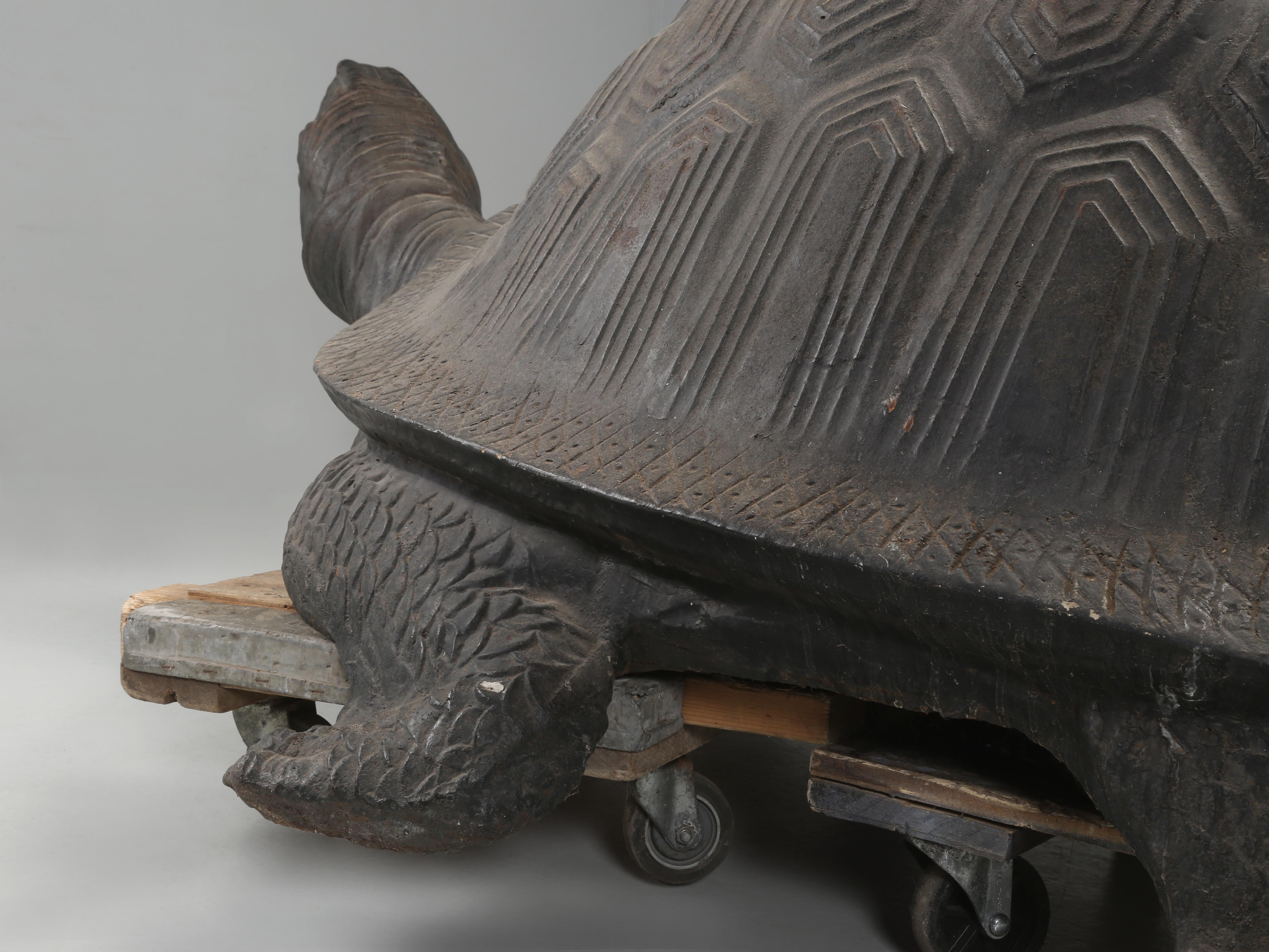 Monstrous Size 6' Long 800 Pound Cast Iron Tortoise Sculpture or Garden Fountain For Sale 13