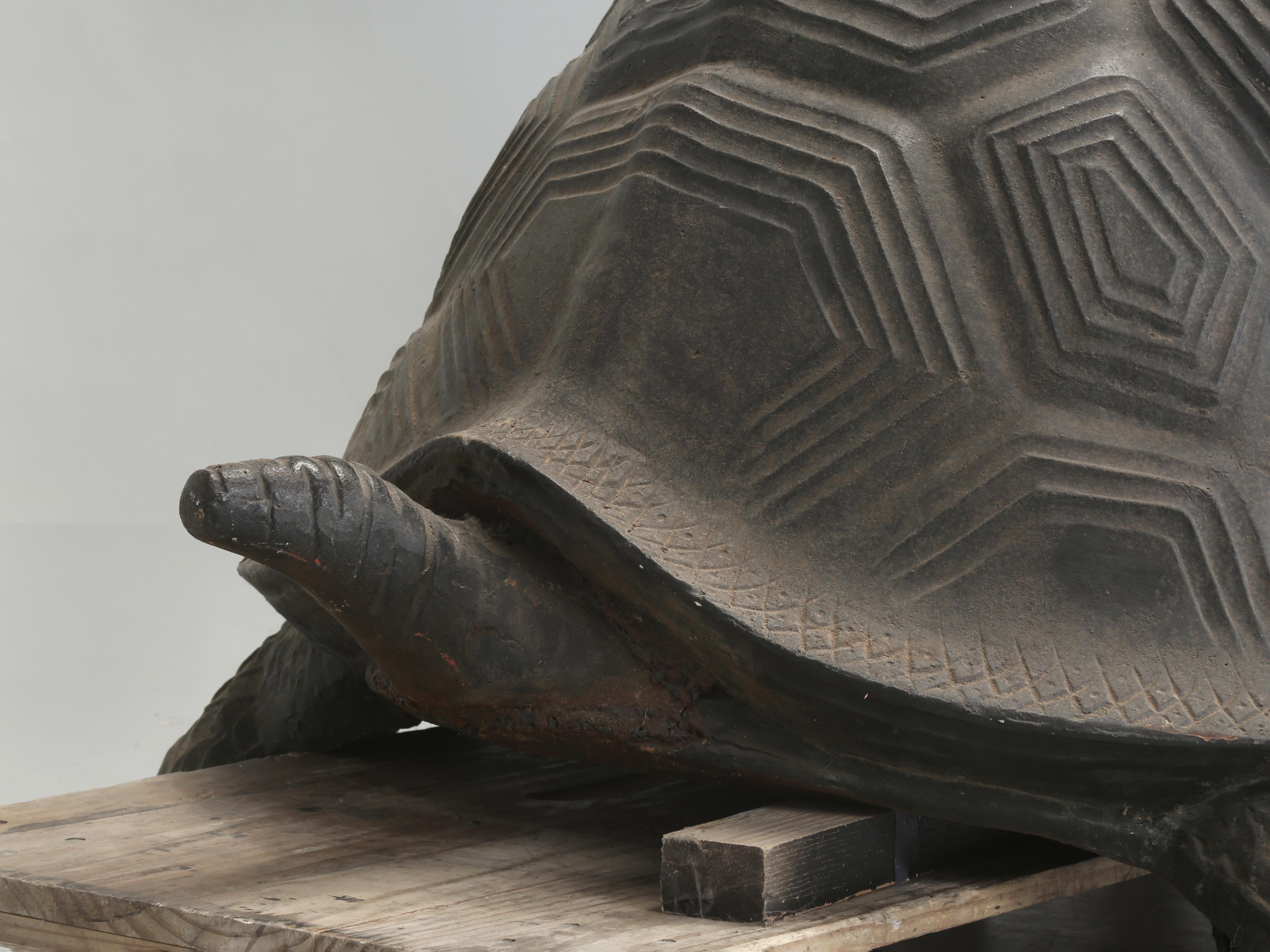 Monstrous Size 6' Long 800 Pound Cast Iron Tortoise Sculpture or Garden Fountain For Sale 14