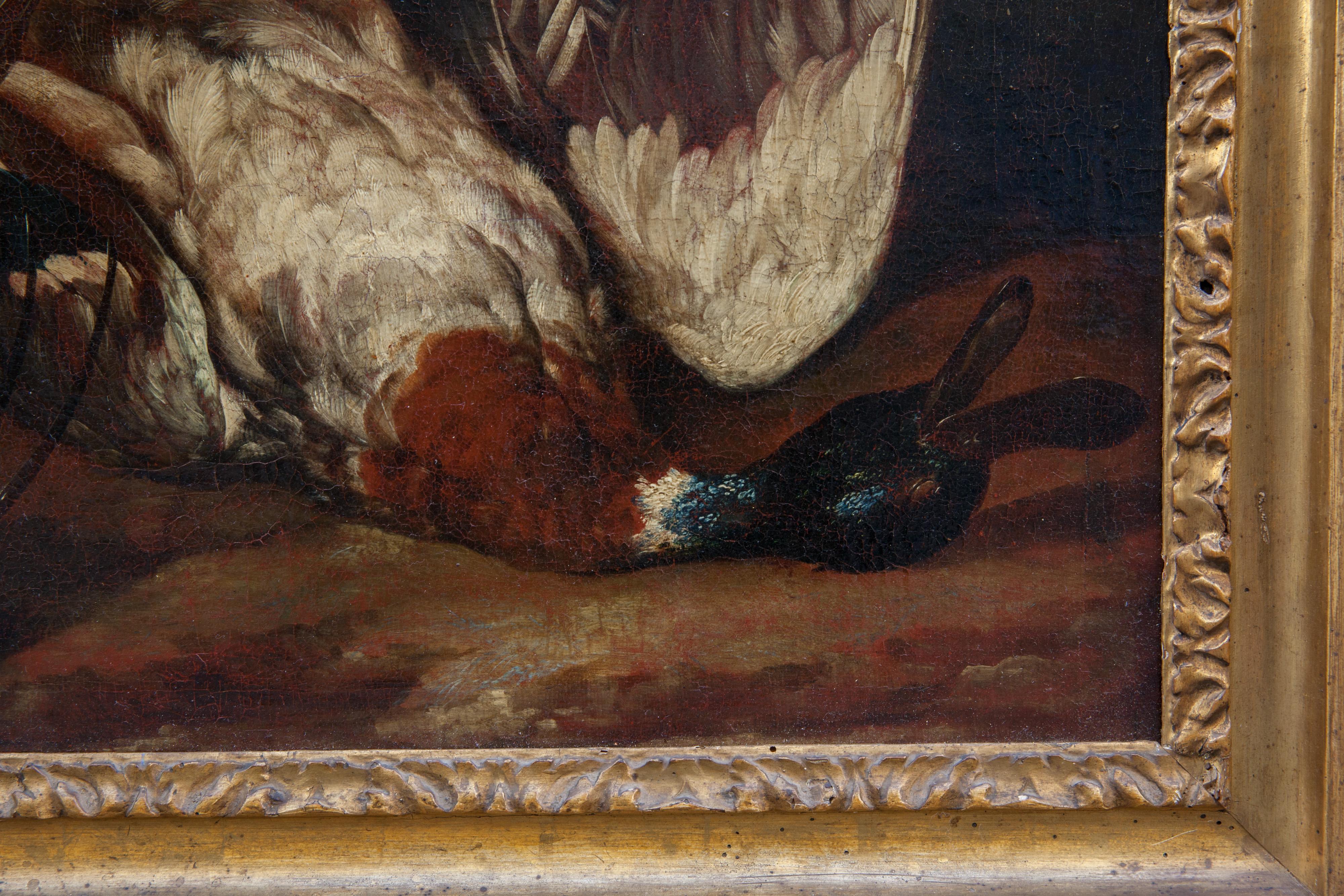 Stillleben der Jagd, Monsù Aurora (1610-1675 oder 1691), zugeschrieben.   – Painting von Monsu Aurora 