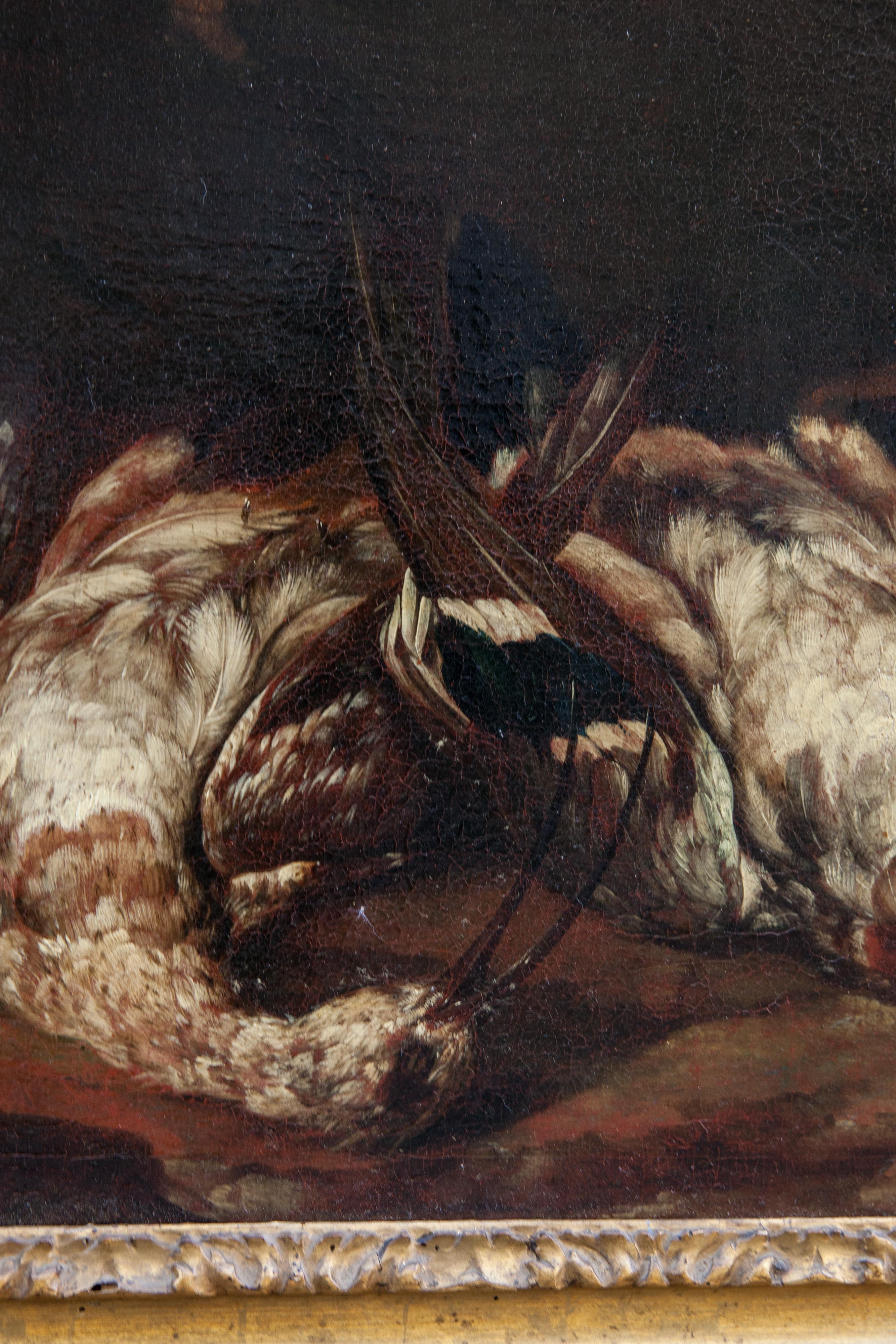 Still Life of Hunting, Monsù Aurora (1610-1675 or 1691), attributed.   - Old Masters Painting by Monsu Aurora 